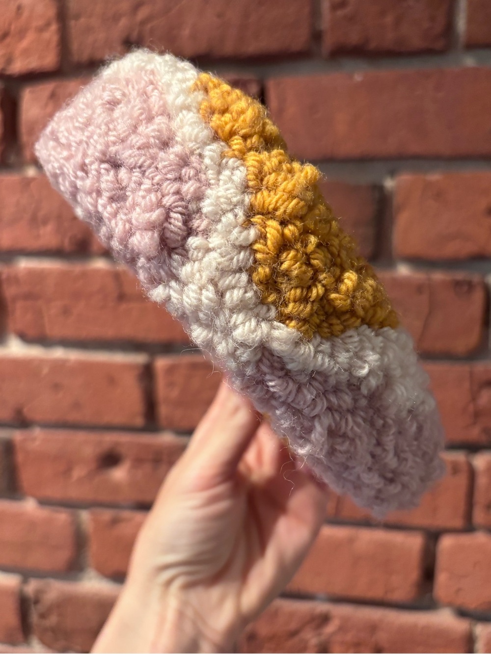 Heirloom Hats Pink and Mustard Crochet Headband